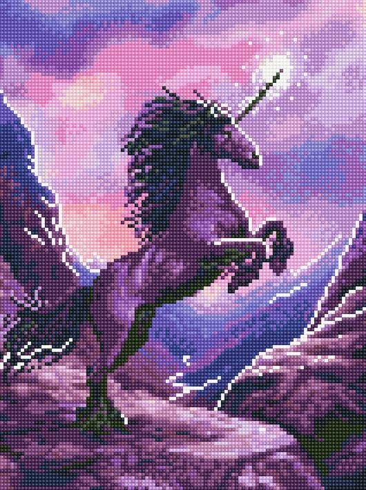 Алмазная мозаика Rainbow Art Темный единорог 30x40 см (EJ1237)