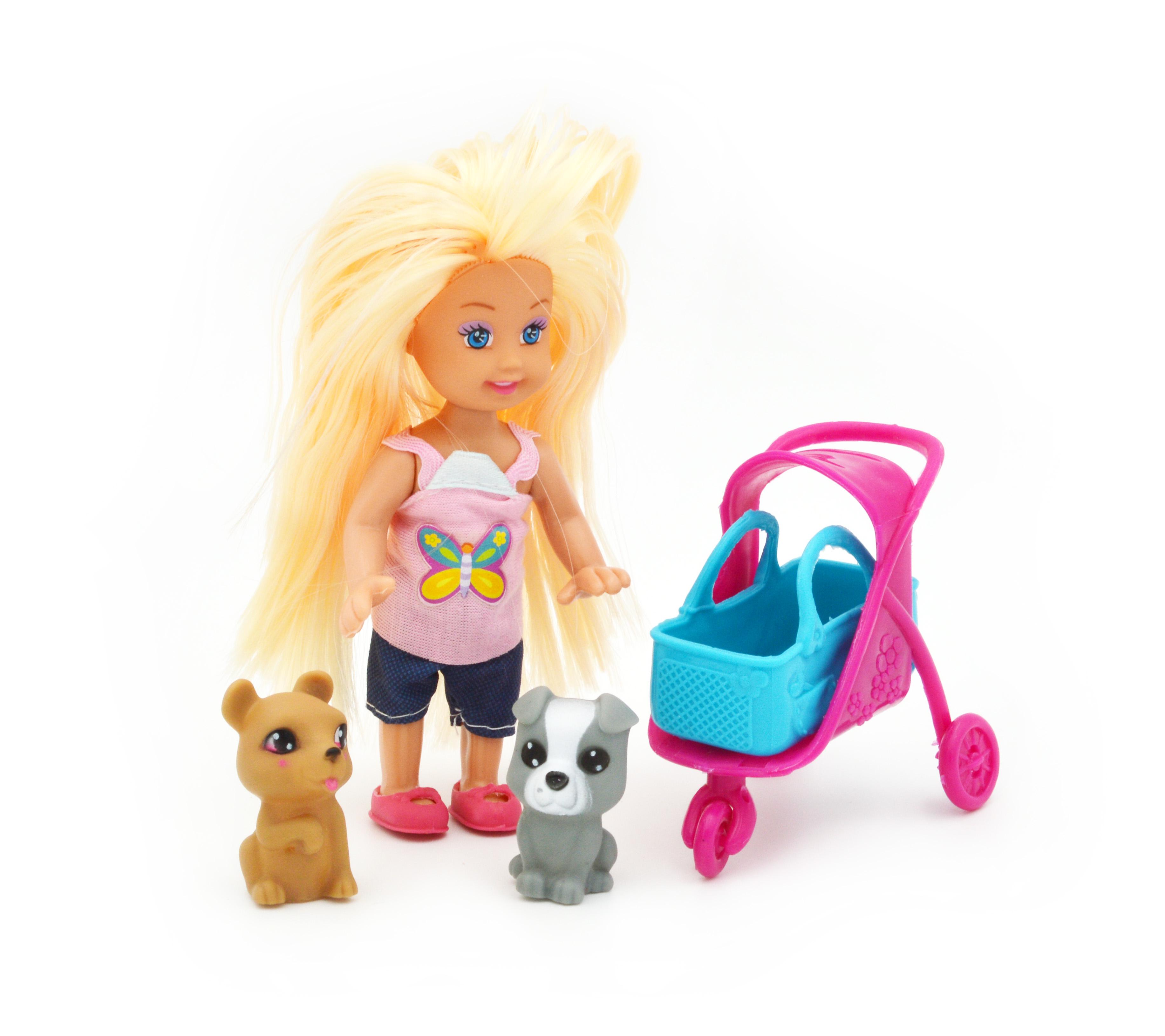 Кукла 899-19 с коляской и собаками