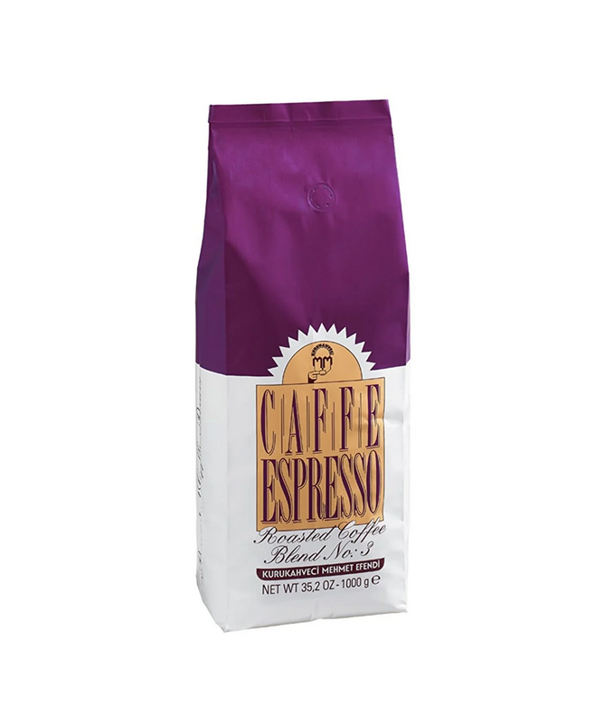 Турецька кава в зернах Kurukahveci mehmet efendi Caffe Espresso Blend купаж 1 кг пакет