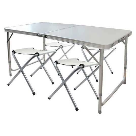 Стол-чемодан Folding Table з 4 стільцями 120х60 см