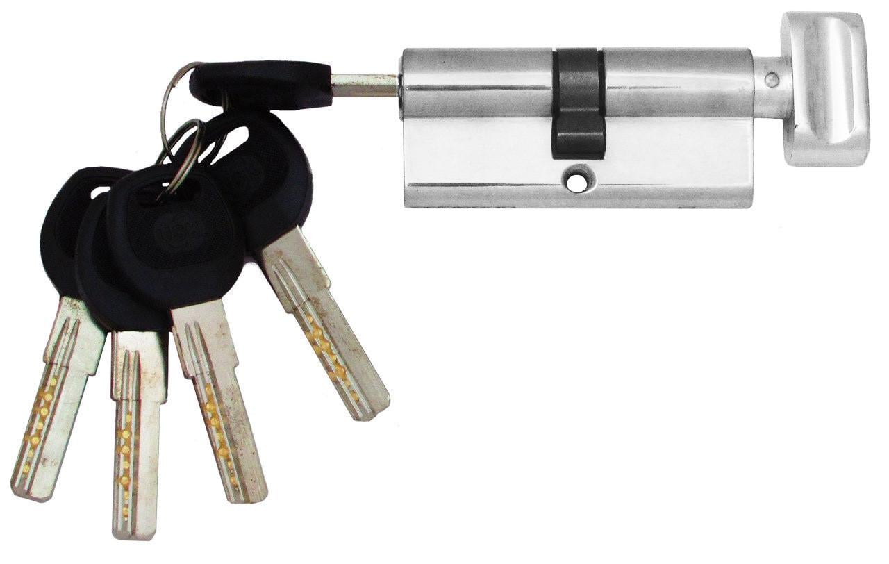 Цилиндровый механизм USK B-70 35x35 ключ/поворотник Хром