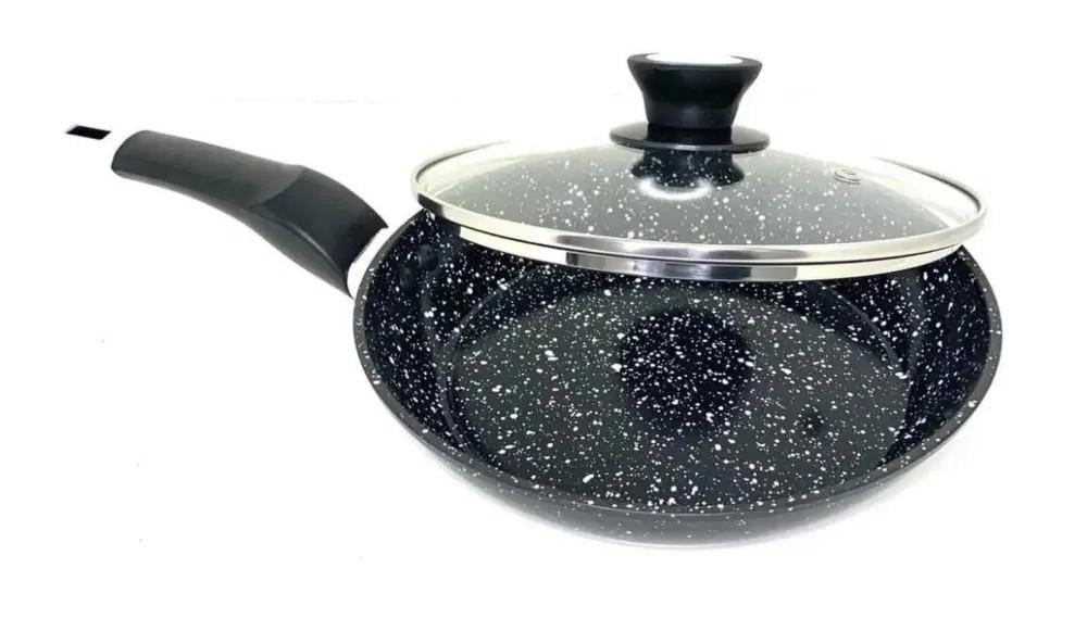 Сковорода зі скляною кришкою мармурове покриття 26 см - фото 2 Сковорода зі скляною кришкою мармурове покриття 26 см - фото 2