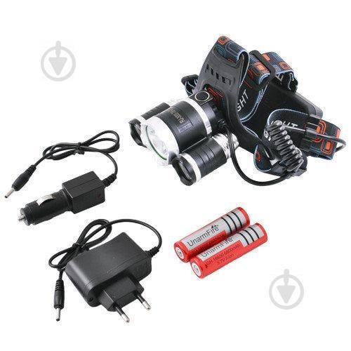 Фонарик налобный Bailong 3 LED лампы RJ 3000 T6 Черный (006142) - фото 2 Фонарик налобный Bailong 3 LED лампы RJ 3000 T6 Черный (006142) - фото 2