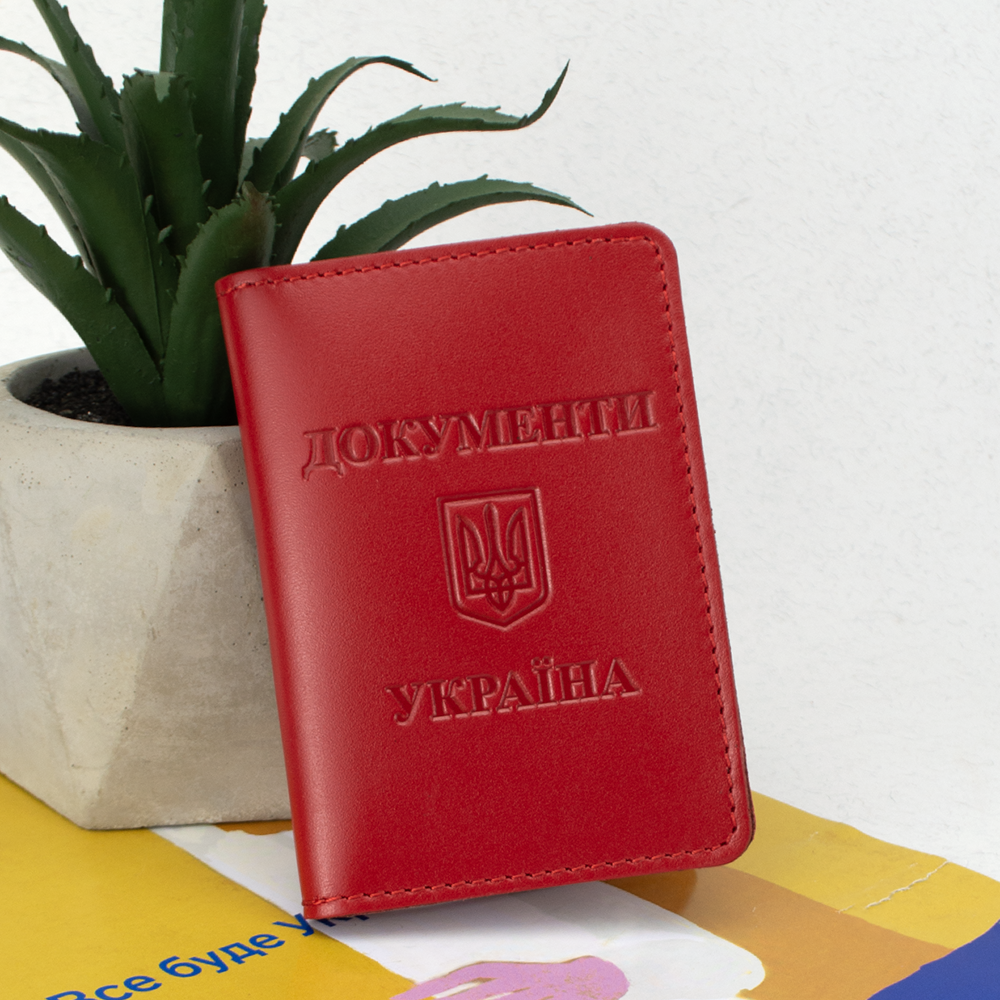 Обложка на пластиковые документы Украина Красный (1925477686)