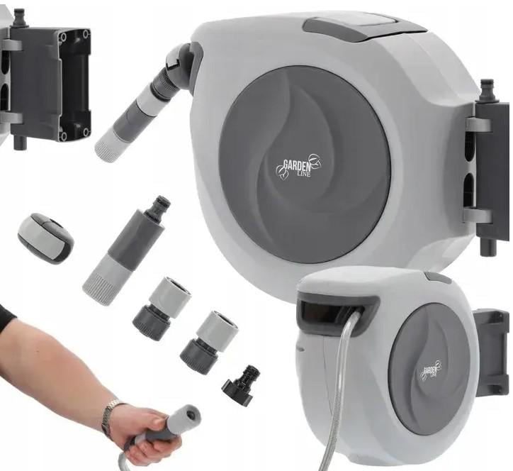 Катушка со шлангом садовая настенная 20 м - фото 3