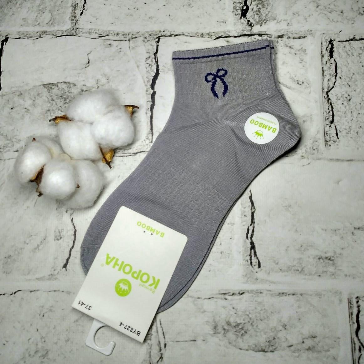 Носки женские бамбуковые короткие с широкой резинкой Бантик р. 36-41 Голубой (BY827-44) - фото 1 Носки женские бамбуковые короткие с широкой резинкой Бантик р. 36-41 Голубой (BY827-44) - фото 1