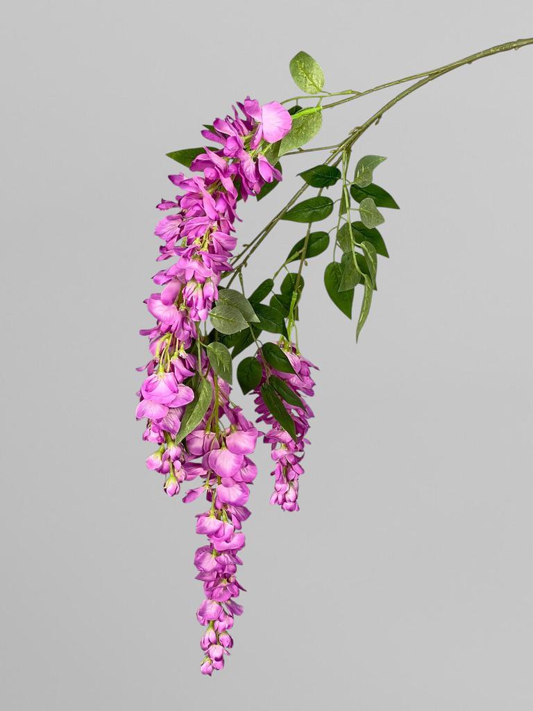 Искусственная ветвь глицинии на 5 соцветий 122 см Фуксия (К12009)