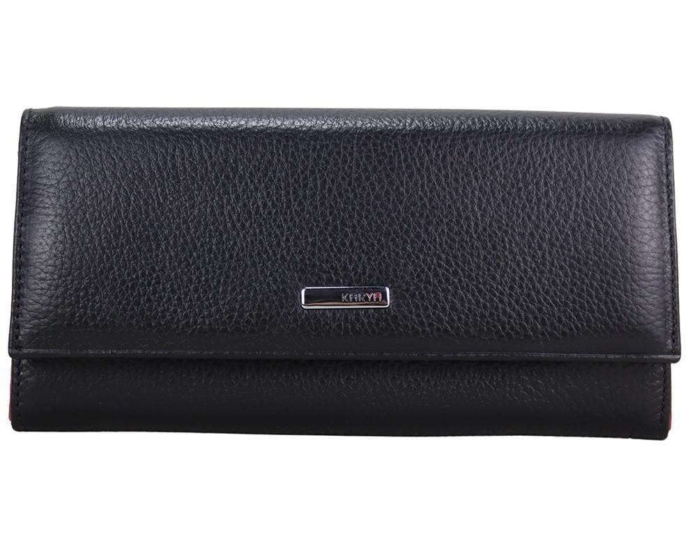 Кошелек женский из натуральной кожи Karya 1071-4546 Черно-красный (2721890770)