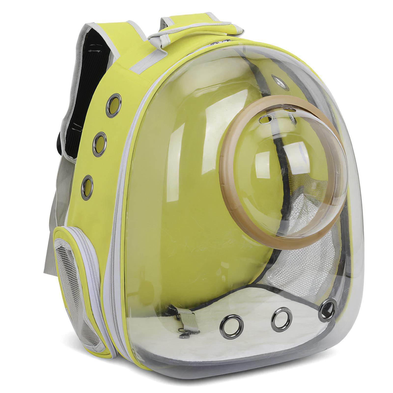 Рюкзак для переноски животных с иллюминатором Прозрачный с желтым (8991)