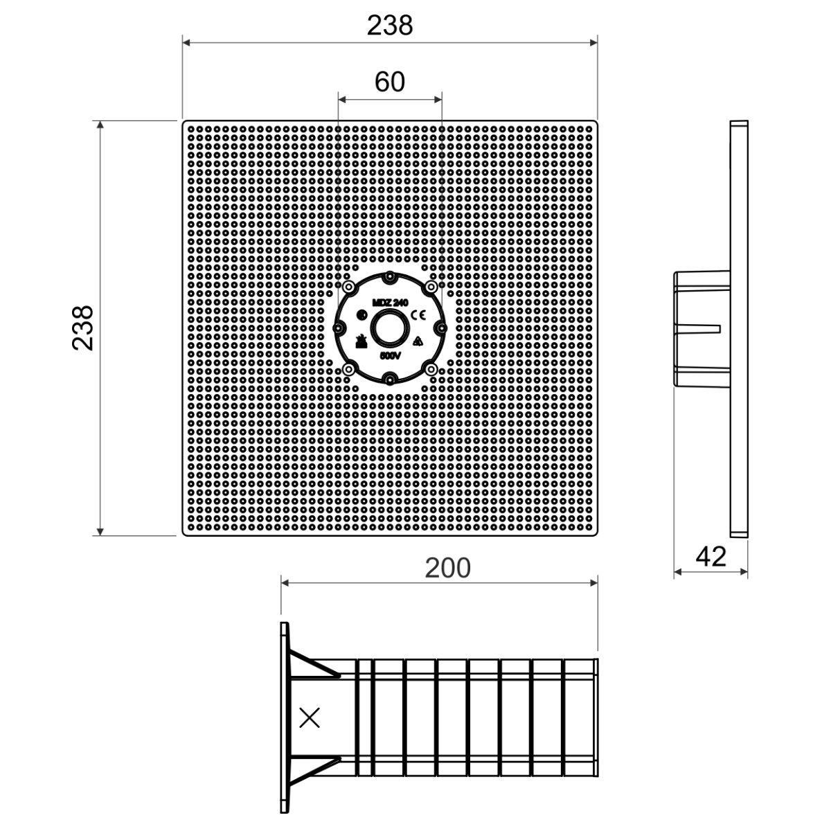 Монтажная панель для теплоизоляции MDZ XL_KB 238х238х200 мм (8595568930491) - фото 2