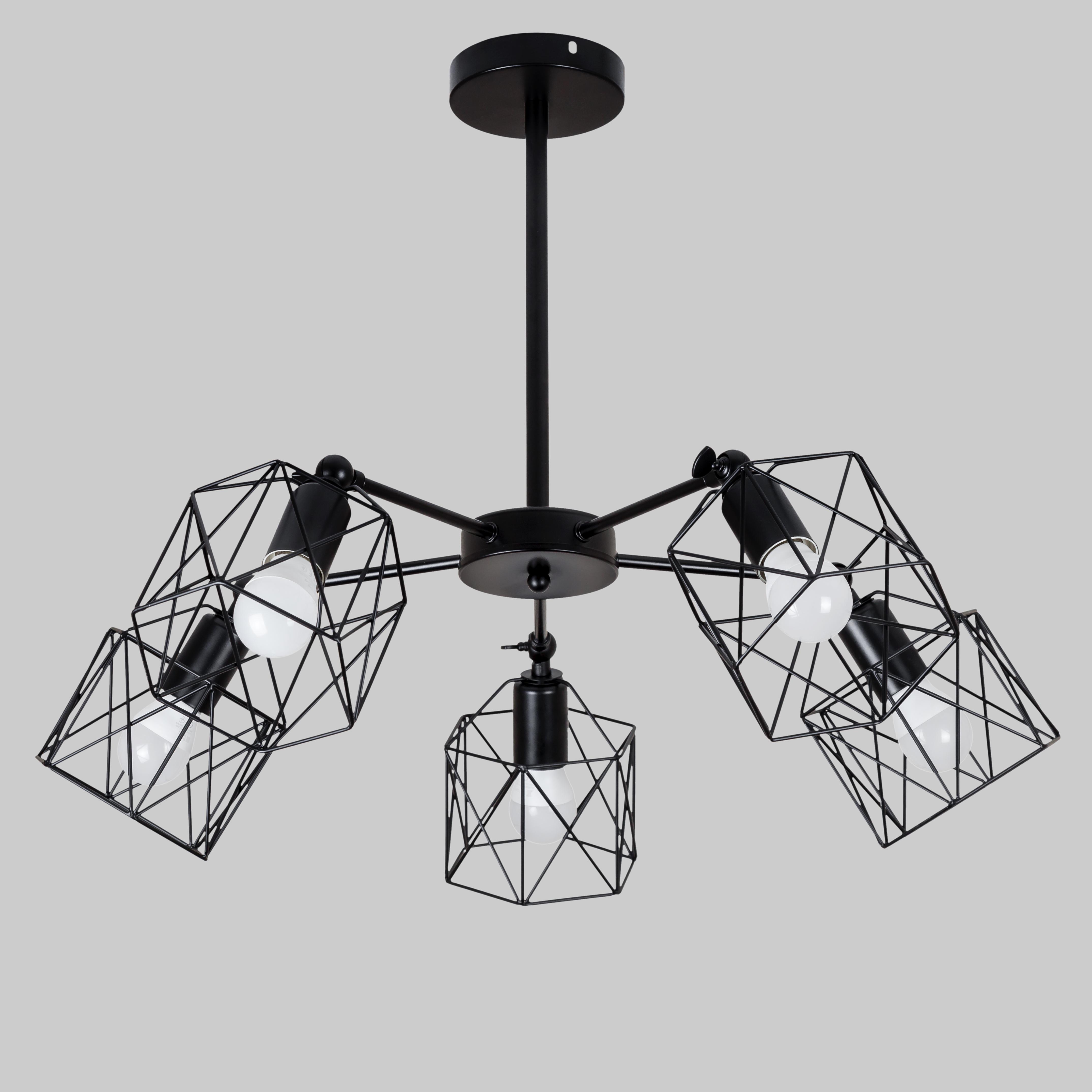 Люстра потолочная на 5 ламп Черный (52-F101-5 BK) Люстра потолочная на 5 ламп Черный (52-F101-5 BK)