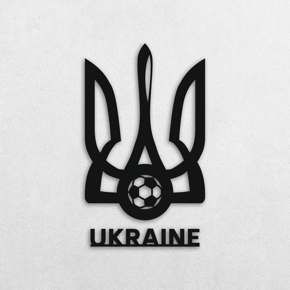 Настенное панно из дерева TWD Ukraine Football 45х27 см Черный (WALL51022)