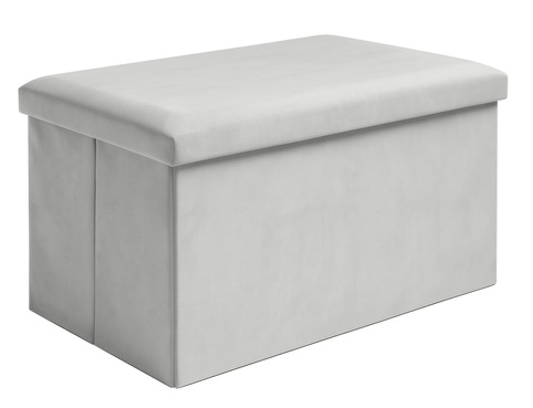 Пуф бархатный 60x30x30 см XL Серый (33705864)