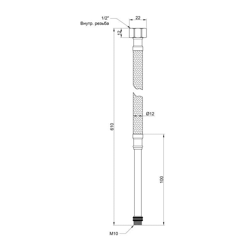 Подводка гибкая для воды SD Plus М10 SD396W60L 60 см 2 шт. (VRM00010876) - фото 2