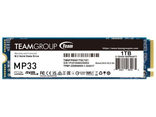 SSD-накопичувач Team MP33 1Tb PCI-E 3.0 x4 M.2 2280 3D TLC (TM8FP6001T0C101)