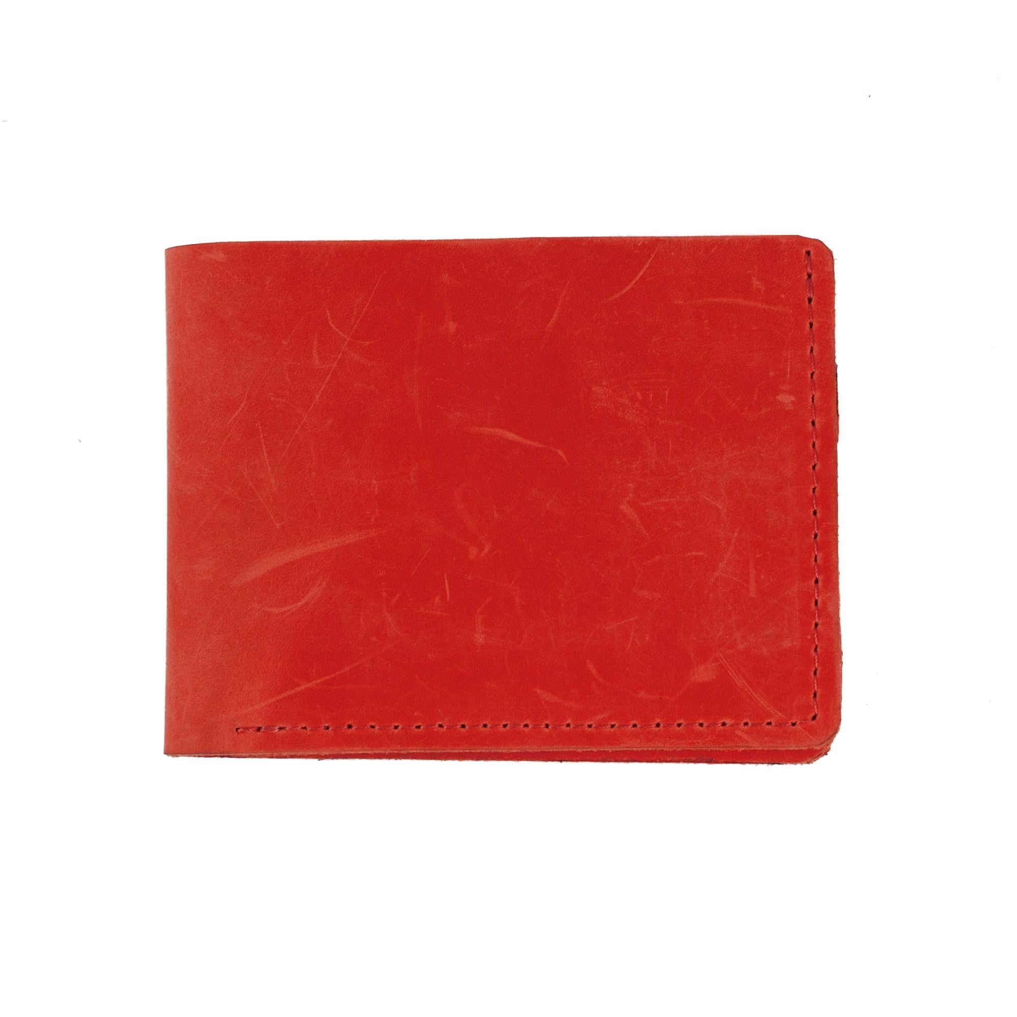 Гаманець-купюрник шкіряний з персоналізацією Червоний (10303)