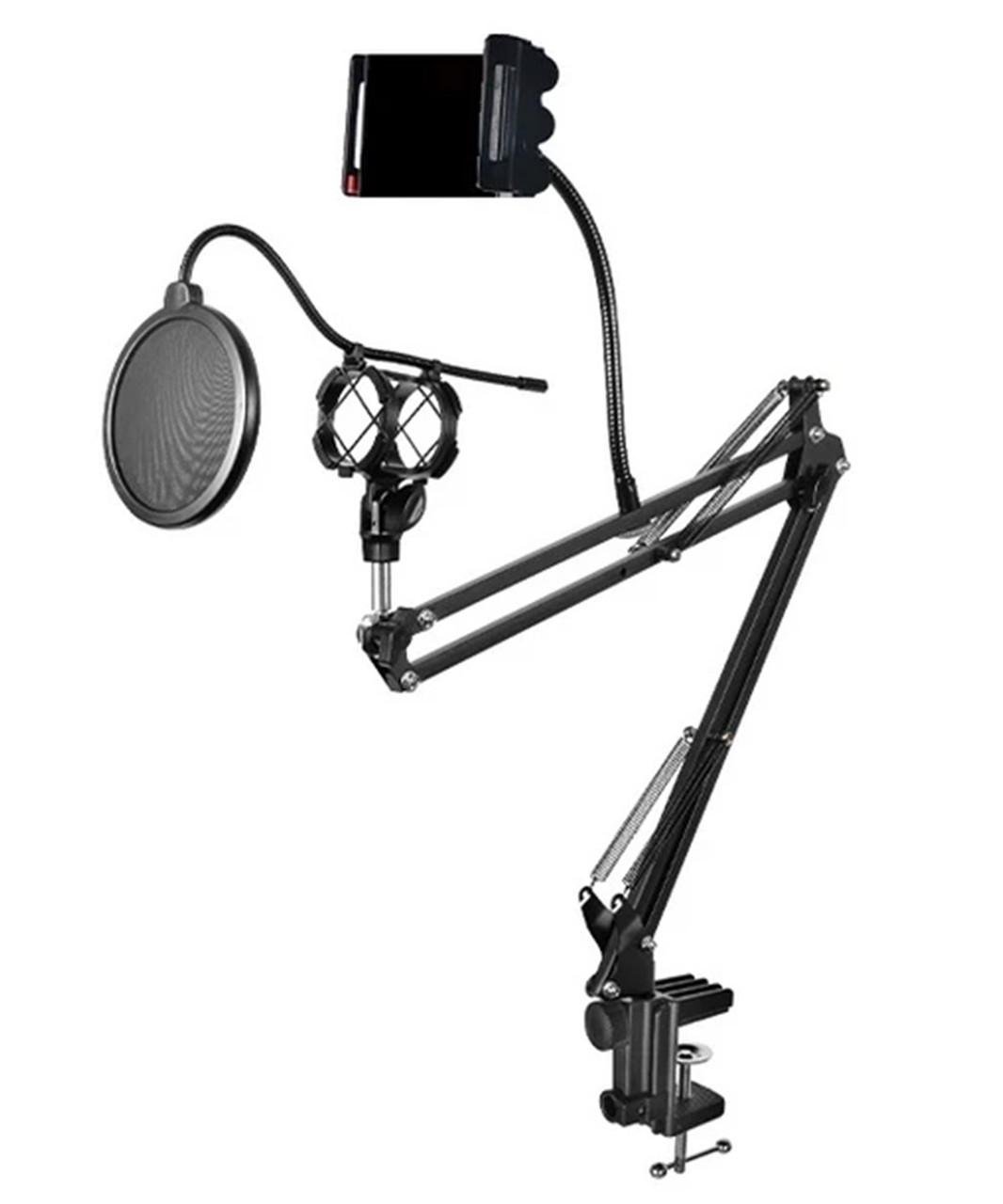 Стойка для микрофона Remax с держателем телефона Черный (CK100 Pro)
