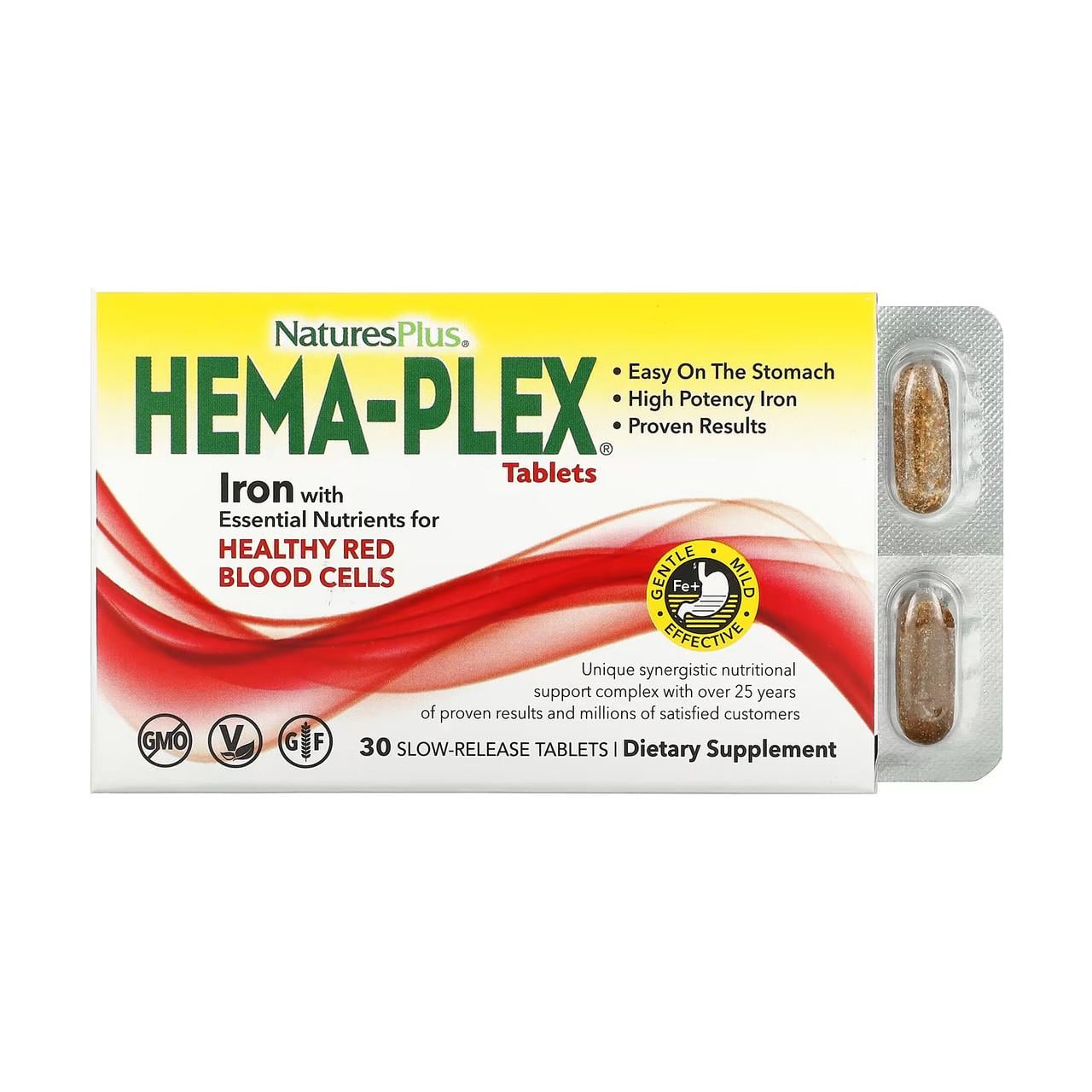 Комплекс для повышения гемоглобина/энергии и при анемии железо Hema-Plex блистер 30 таблеток (2969026470) Комплекс для повышения гемоглобина/энергии и при анемии железо Hema-Plex блистер 30 таблеток (2969026470)