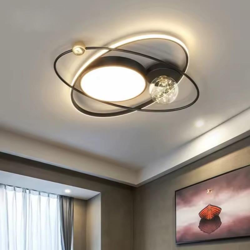 Люстра-орбита с led гирляндой в плафоне пульт Ø 60 см (MJ47-500 BK)