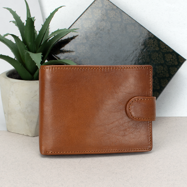 Портмоне мужское кожаное Virginia Conti T819 с кнопкой Рыжий (2173345246)