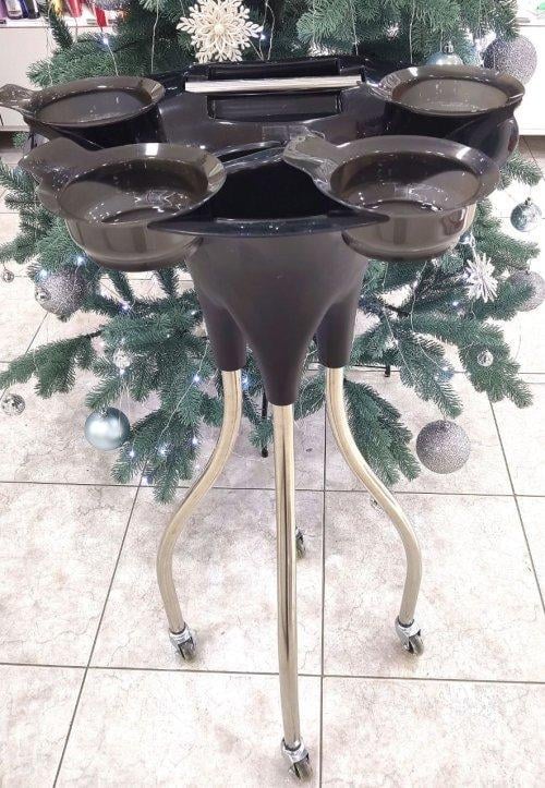 Тележка для окрашивания волос ДенІС professional с подставкой для кистей и лоханок (1533106236) - фото 4