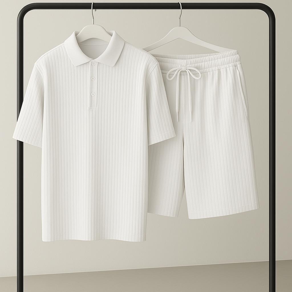 Костюм мужской шорты и поло XL Белый - фото 2 Костюм мужской шорты и поло XL Белый - фото 2