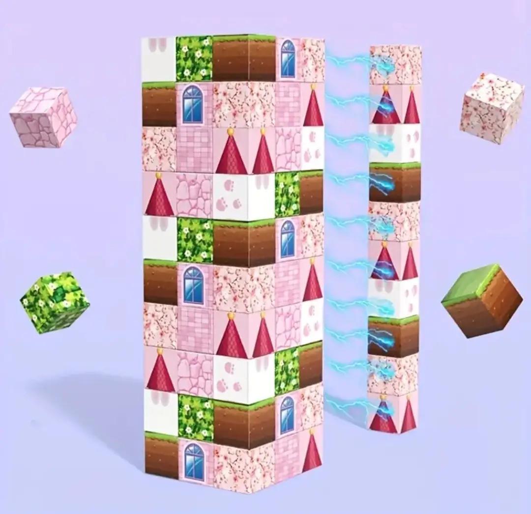 Конструктор магнітний Майнкрафт Замок принцеси з садом 96 кубиків - фото 4