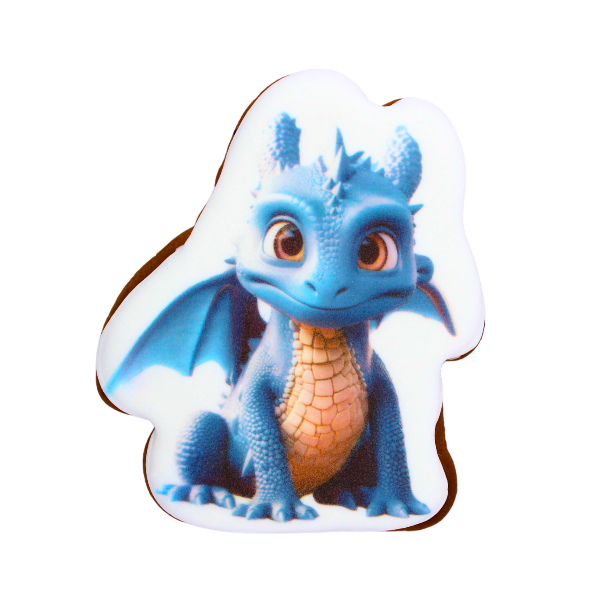 Пряник с принтом Крафт Печиво Синий Дракончик  45 г