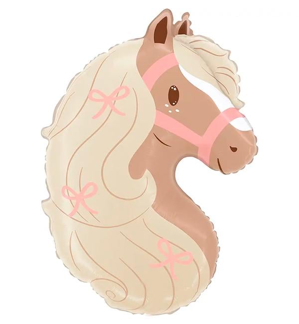 Воздушный шар Grabo Голова лошадки с бантиками 58х41 см (10607)