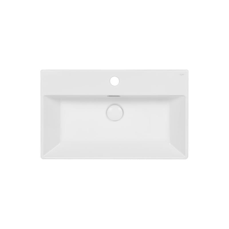 Раковина подвесная Qtap Nando K прямоугольная с донным клапаном 600х355х125 мм White