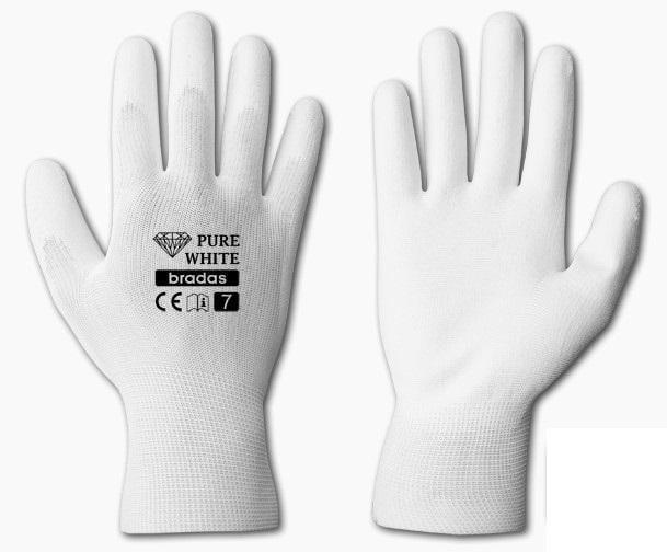 Перчатки защитные Bradas Pure полиуретан р. 9 White (28886)