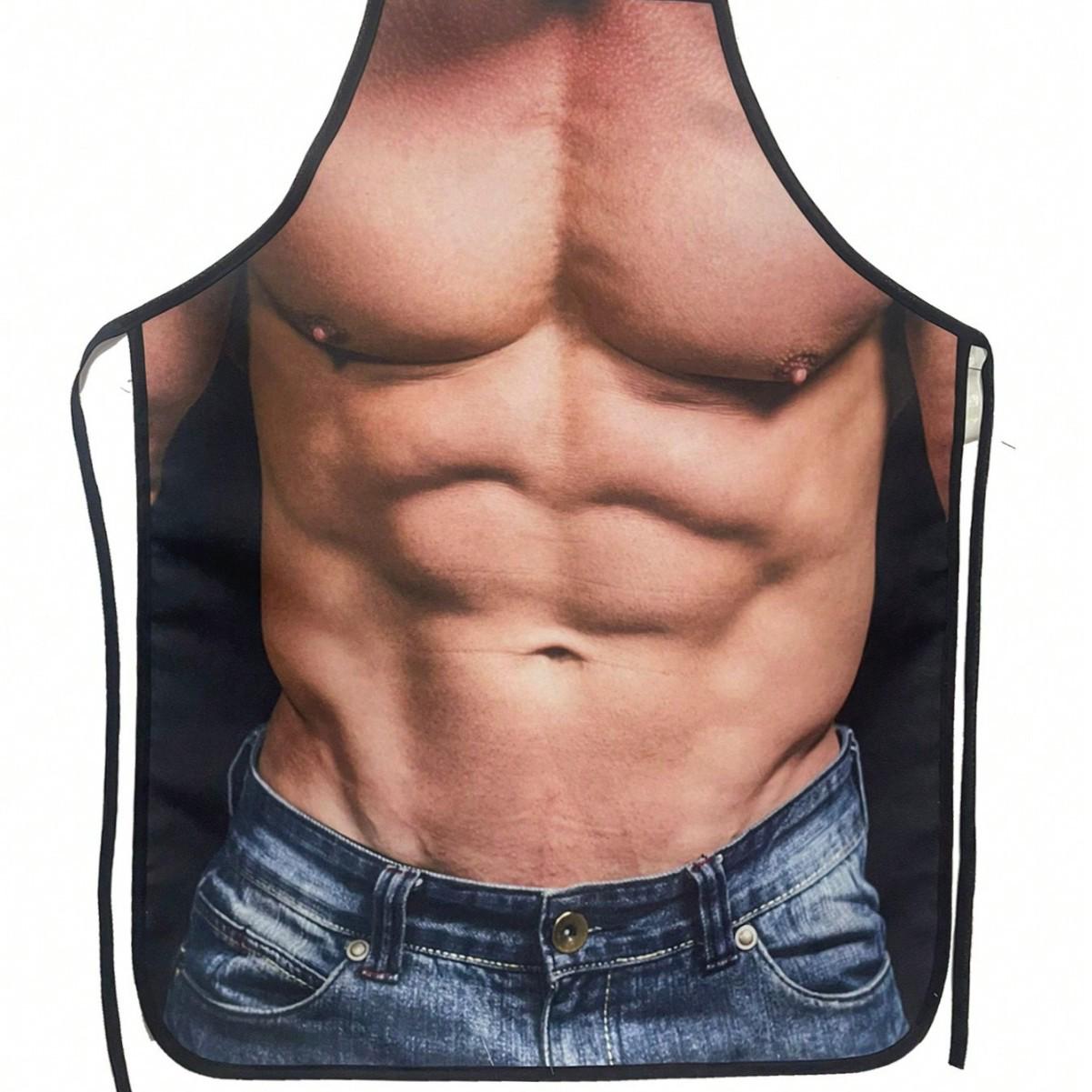 Фартук с приколом с торсом голым и в джинсах 80x60 см Разноцветный (50192) - фото 2 Фартук с приколом с торсом голым и в джинсах 80x60 см Разноцветный (50192) - фото 2