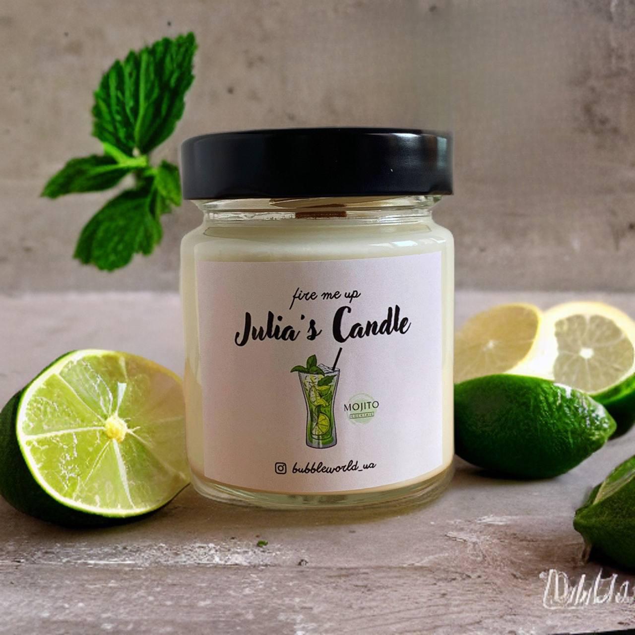 Ароматична свічка Julia's Candle соєва з дерев'яним гнітом Mojito 200 мл (1100-2202) - фото 1