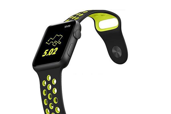 Силіконовий ремінець Band Nike Sport Series for Apple Watch 38mm, Black Yellow (HC) - фото 4