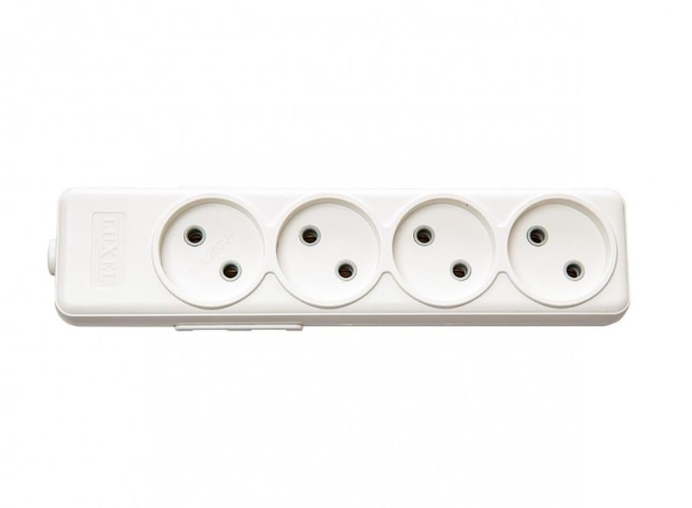 Колодка для удлинителя Luxel AURA 4 поста без заземления Белый (7341) Колодка для удлинителя Luxel AURA 4 поста без заземления Белый (7341)