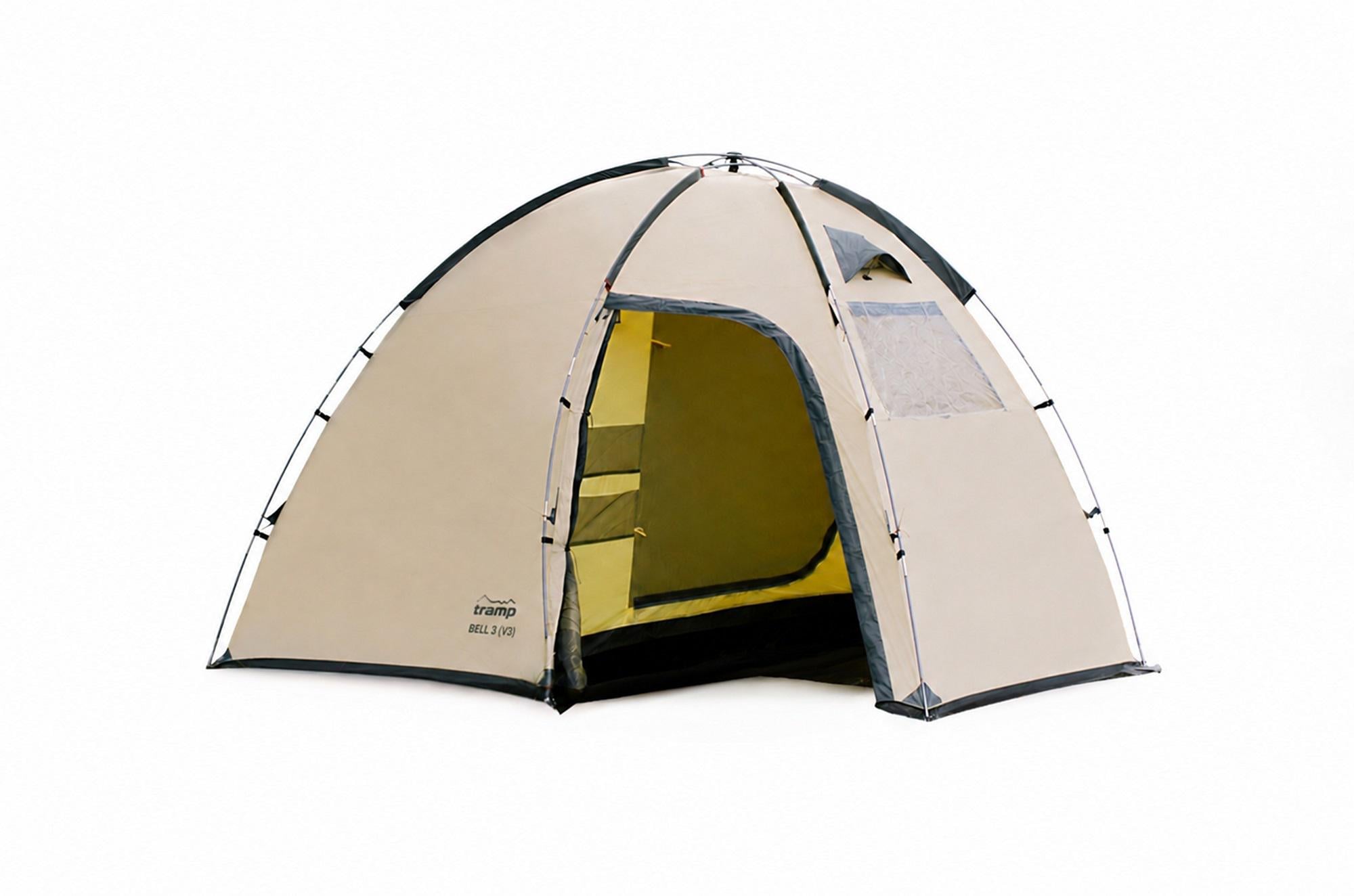 Палатка трехместная с тамбуром туристическая Tramp Bell 3 V3 Песочный (UTRT-107-sand)