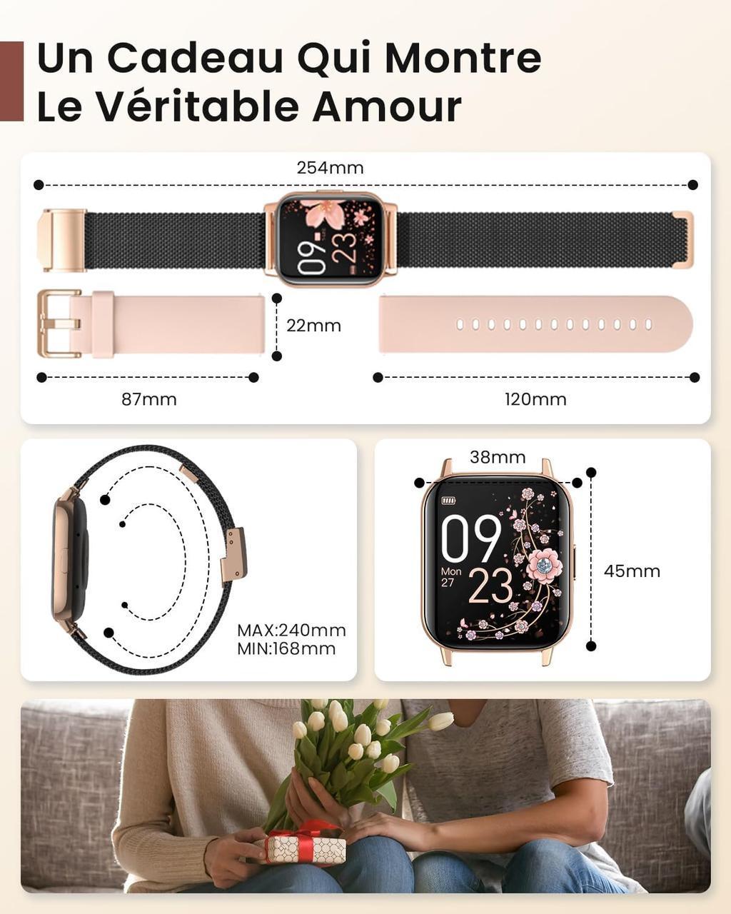 Смарт-часы Lige Celestia с тонометром и двумя ремешками - фото 9