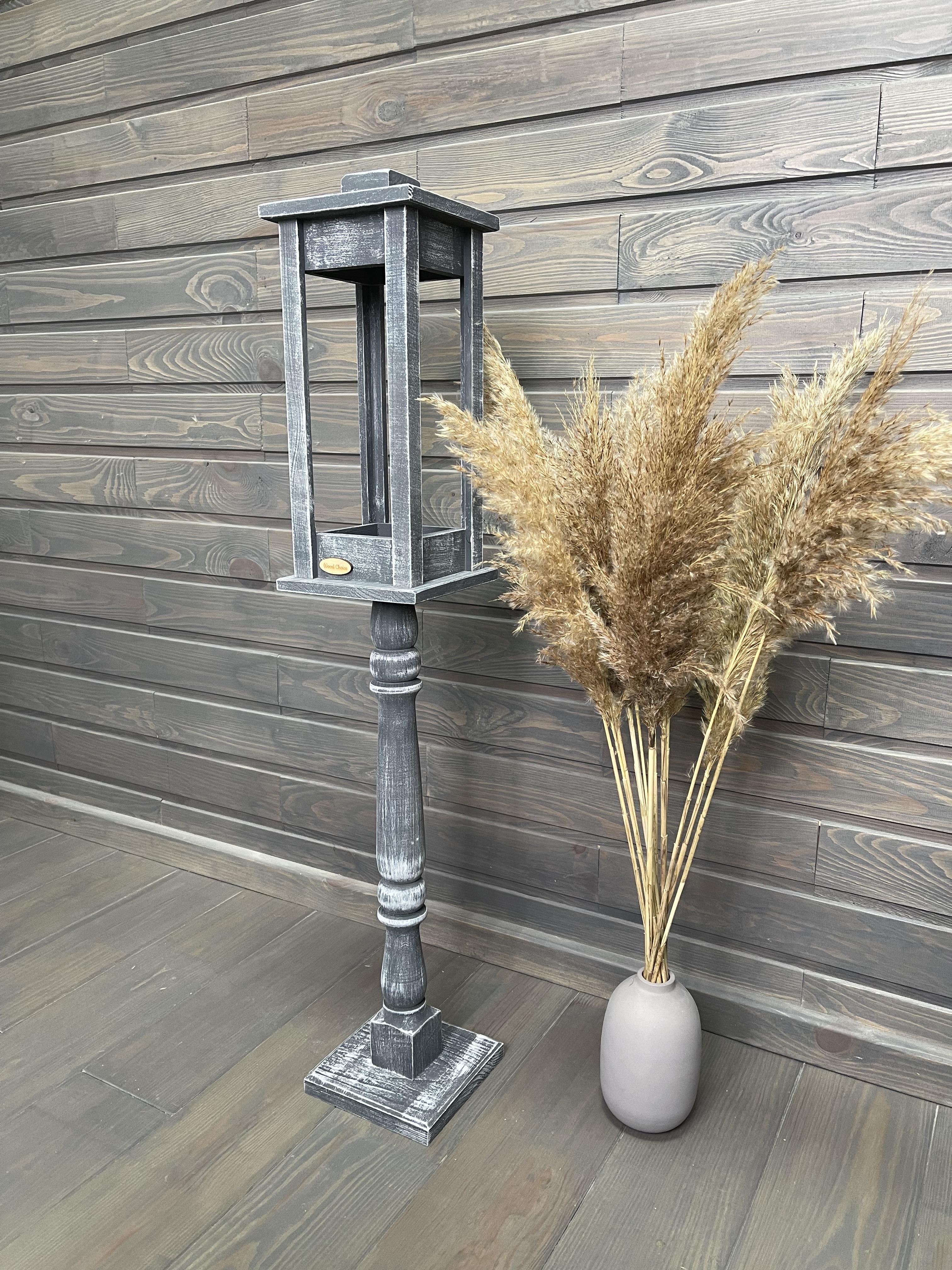 Подсвечник деревянный Wood Choice Фонарь на подставке со свечой 88 см Серо-белый - фото 2 Подсвечник деревянный Wood Choice Фонарь на подставке со свечой 88 см Серо-белый - фото 2