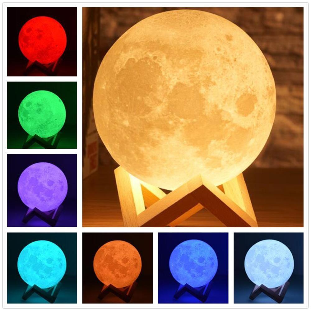 Настольный светильник XO Magic 3D Moon Light RGB с пультом на аккумуляторе луна 18 см Белый ( 611566) - фото 3