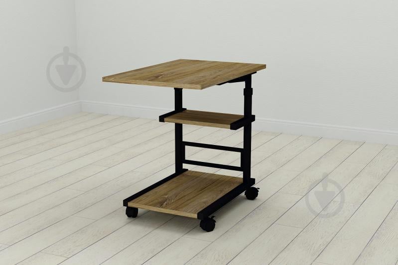 Стол приставной Ferrum-decor Адан 62x40x60 металл Черный ДСП Дуб Таверна 16мм (ADA0006)