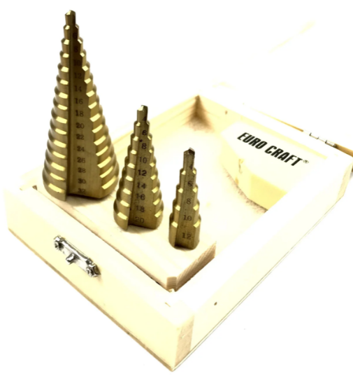 Набір східчастих свердел Euro Craft 3stz від 4 до 32 мм