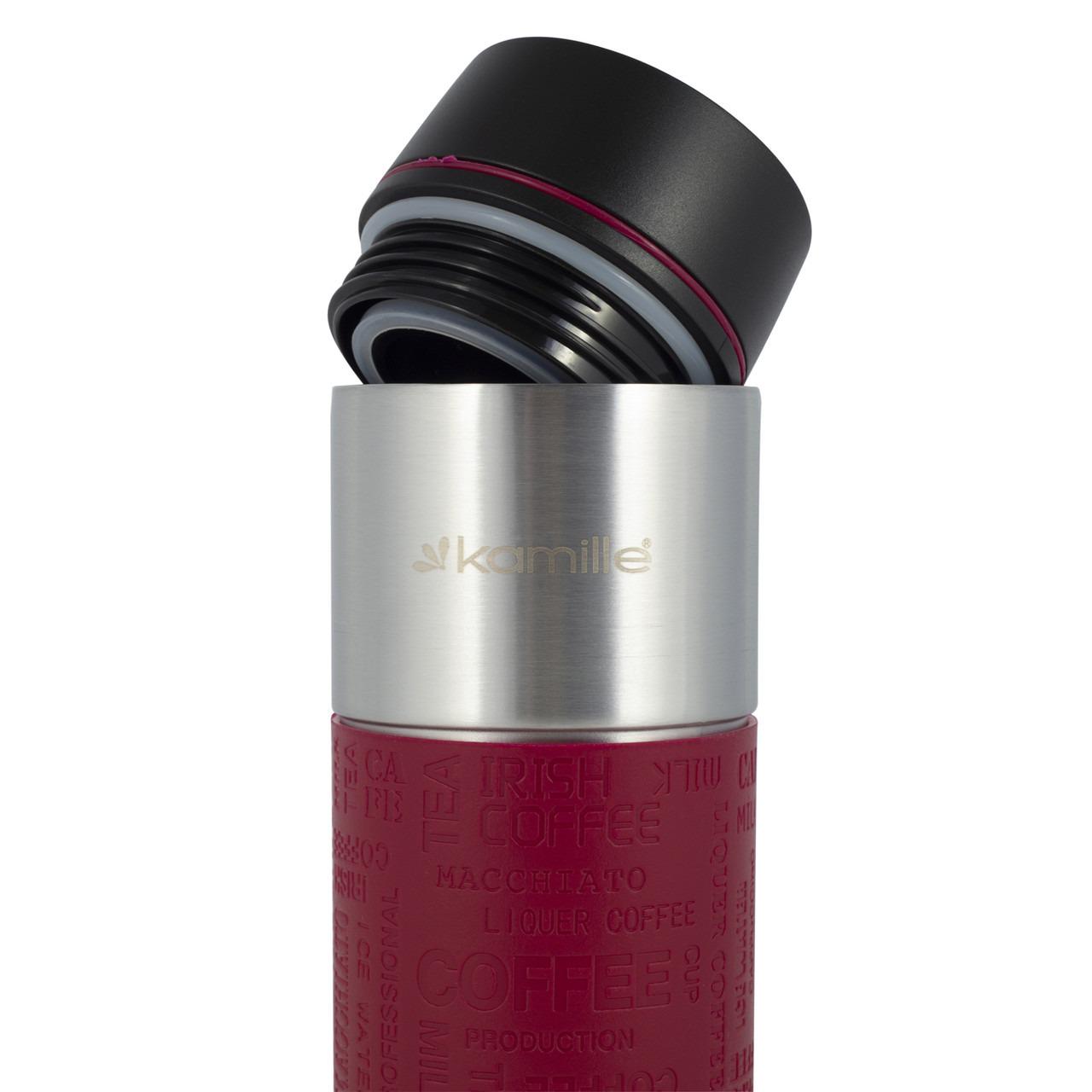 Термокухоль Kamille KM-2098-RD 420 мл Червоний (13729448) - фото 2