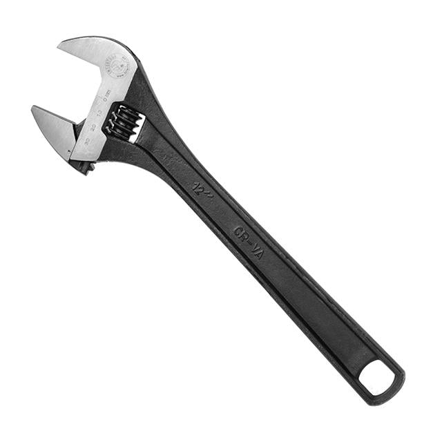 Ключ розвідний Intertool 300 мм Cr-V фосфатований Чорний (XT-0062)