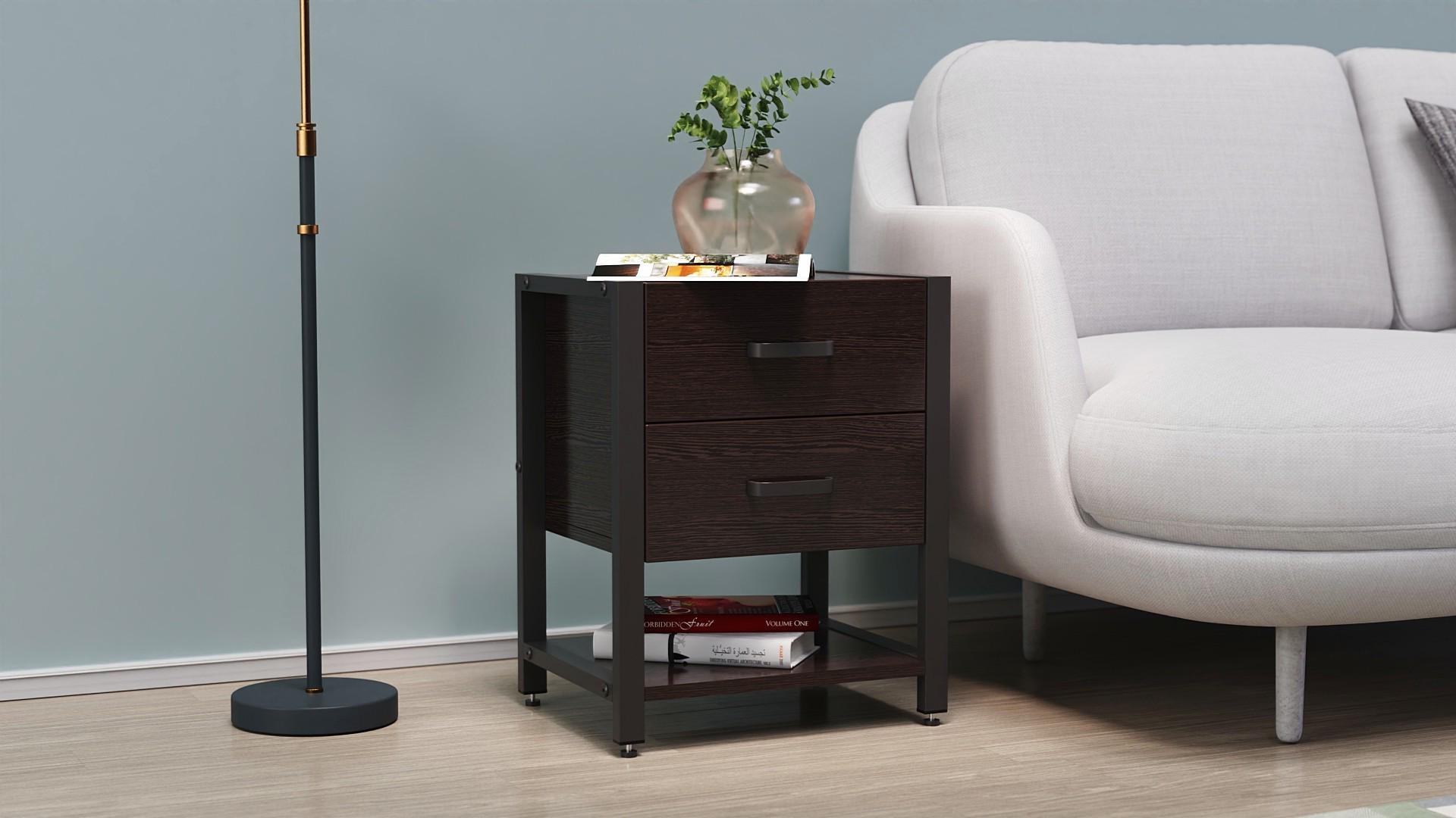 Тумба универсальная Ferrum-decor Вивьен 2/1 ДСП 16 мм 50x41x40 см Черный/Венге (FRD-106191) - фото 7