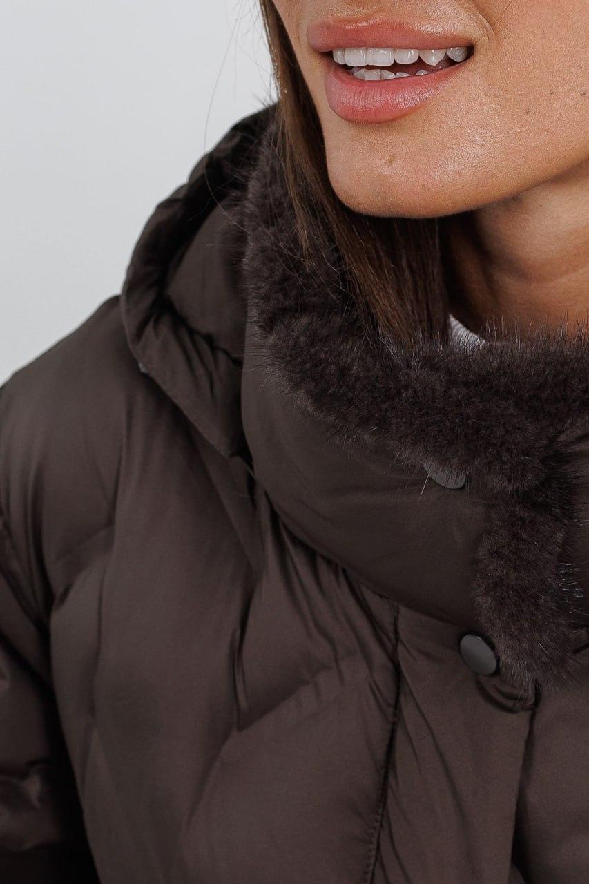Куртка жіноча Автоледі з хутром р. 48 Кавовий (6801c/48) - фото 2 Куртка жіноча Автоледі з хутром р. 48 Кавовий (6801c/48) - фото 2
