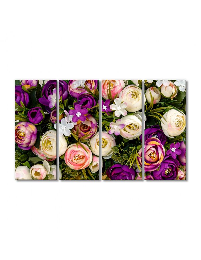Картина модульная Пионовые фрезии 4 модуля 90x135 см