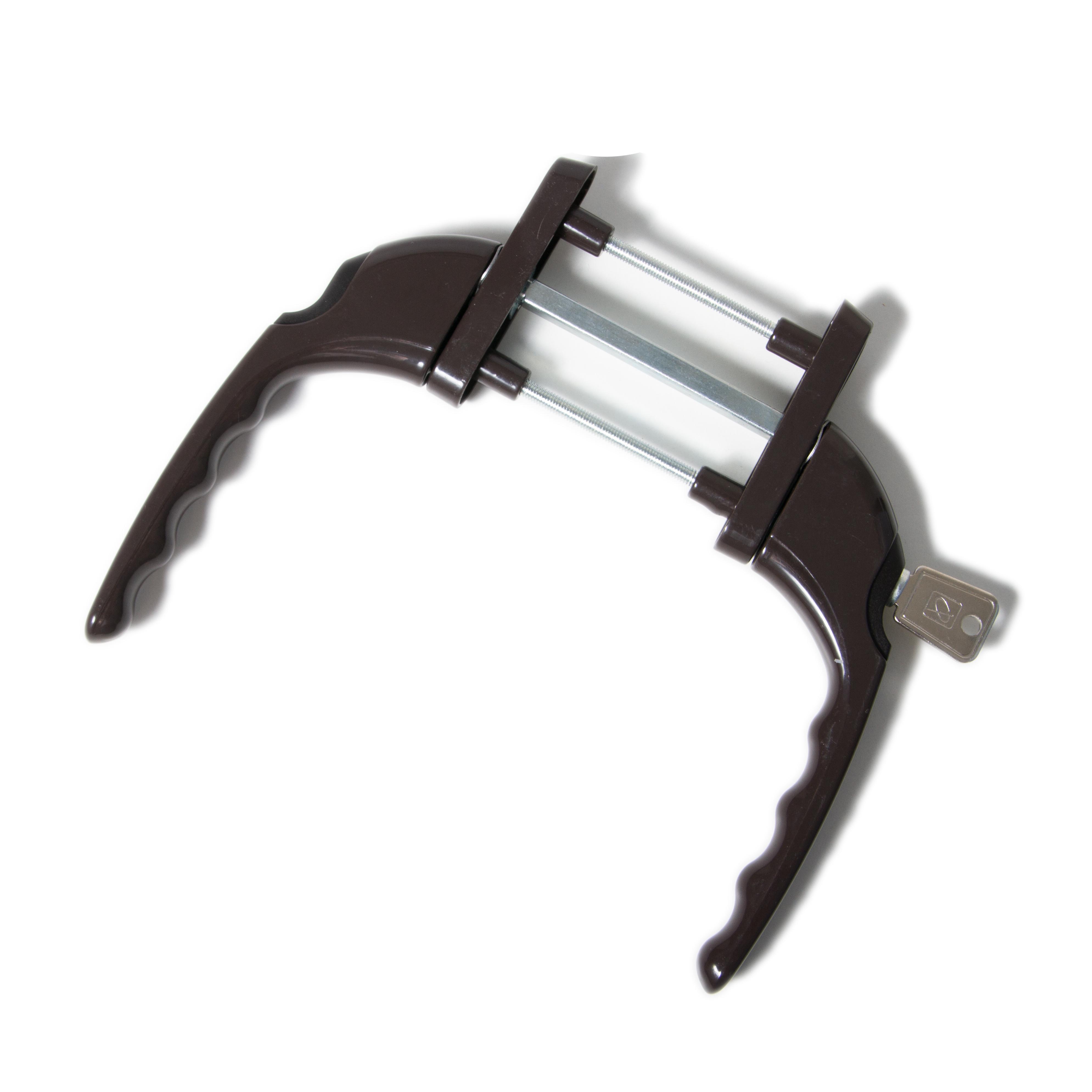 Ручка балконная Planet Slim Line двухсторонняя узкая с ключем Коричневый - фото 3 Ручка балконная Planet Slim Line двухсторонняя узкая с ключем Коричневый - фото 3