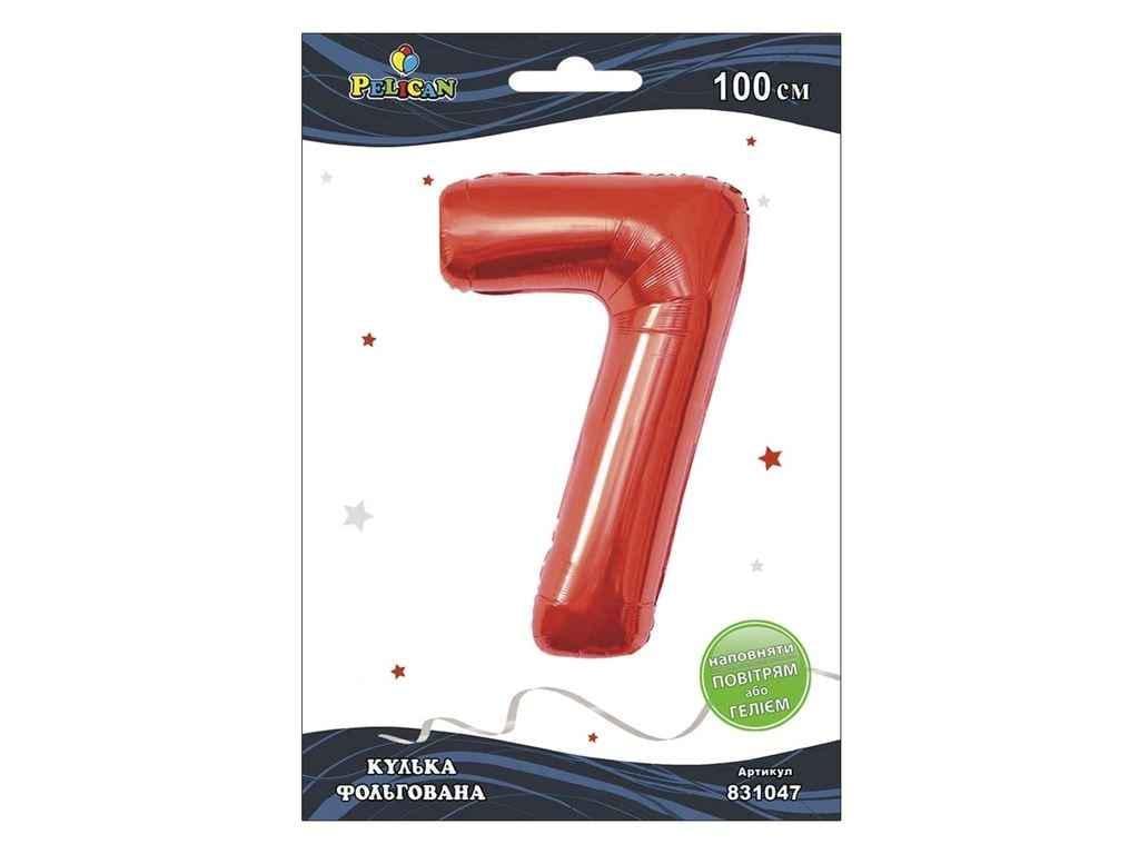 Цифра фольгированная PElican 7 100 см Красный (831047)