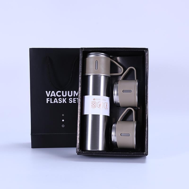 Набор термос с чашками 3 шт. с вакуумной изоляцией в подарочной упаковке 500 мл Коричневый (MX-00008959T) - фото 5 Набор термос с чашками 3 шт. с вакуумной изоляцией в подарочной упаковке 500 мл Коричневый (MX-00008959T) - фото 5