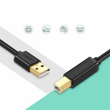 Кабель Ugreen USB type А 2,0-USB type B для принтеров/сканеров/МФУ 5 м Black (US135) - фото 4